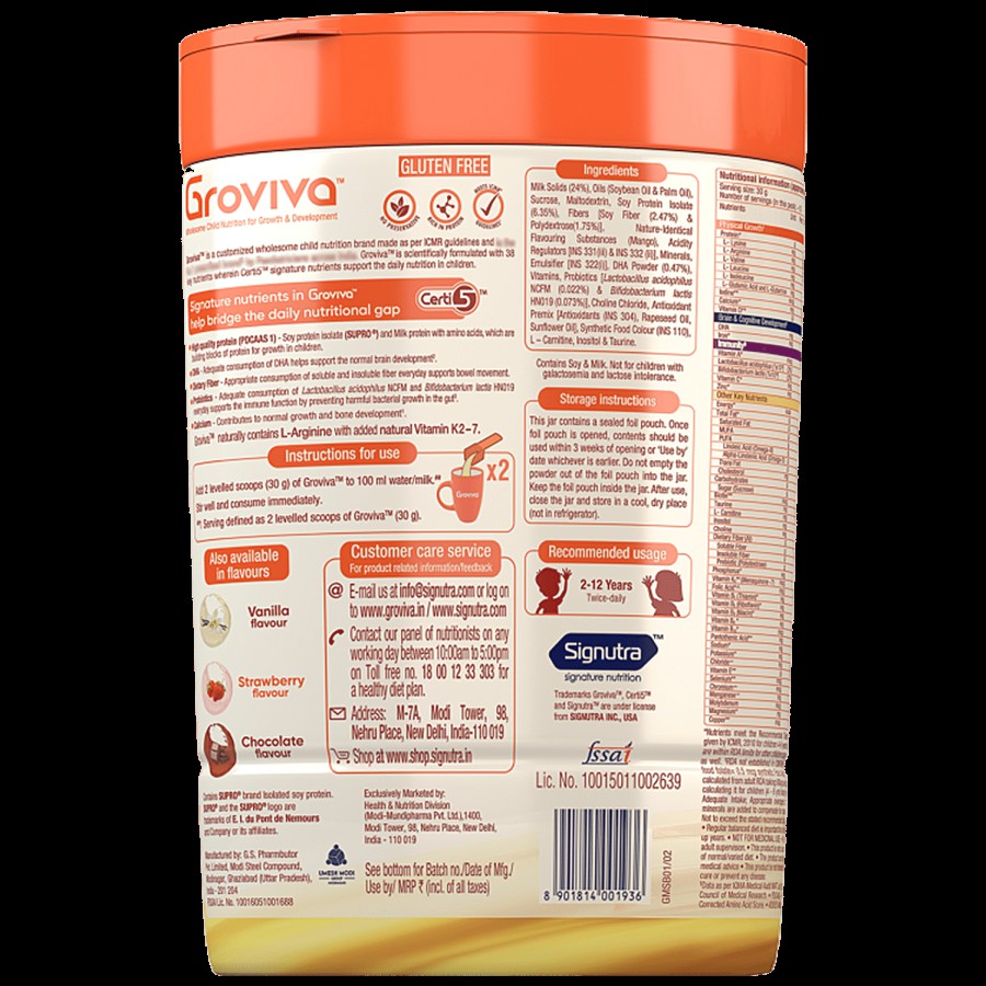 Groviva Wholesome Child Nutrition For Growth & Development - Mango