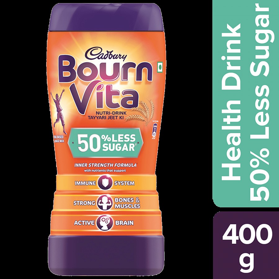 Bournvita Bourn Vita Nutri Nutrition Drink With 50% Less Sugar - For Strong Immunity