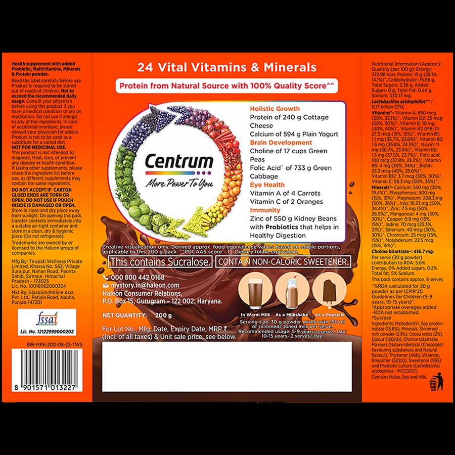 Centrum Kids Multivitamin & Protein Nutrition Drink Powder - Chocolate