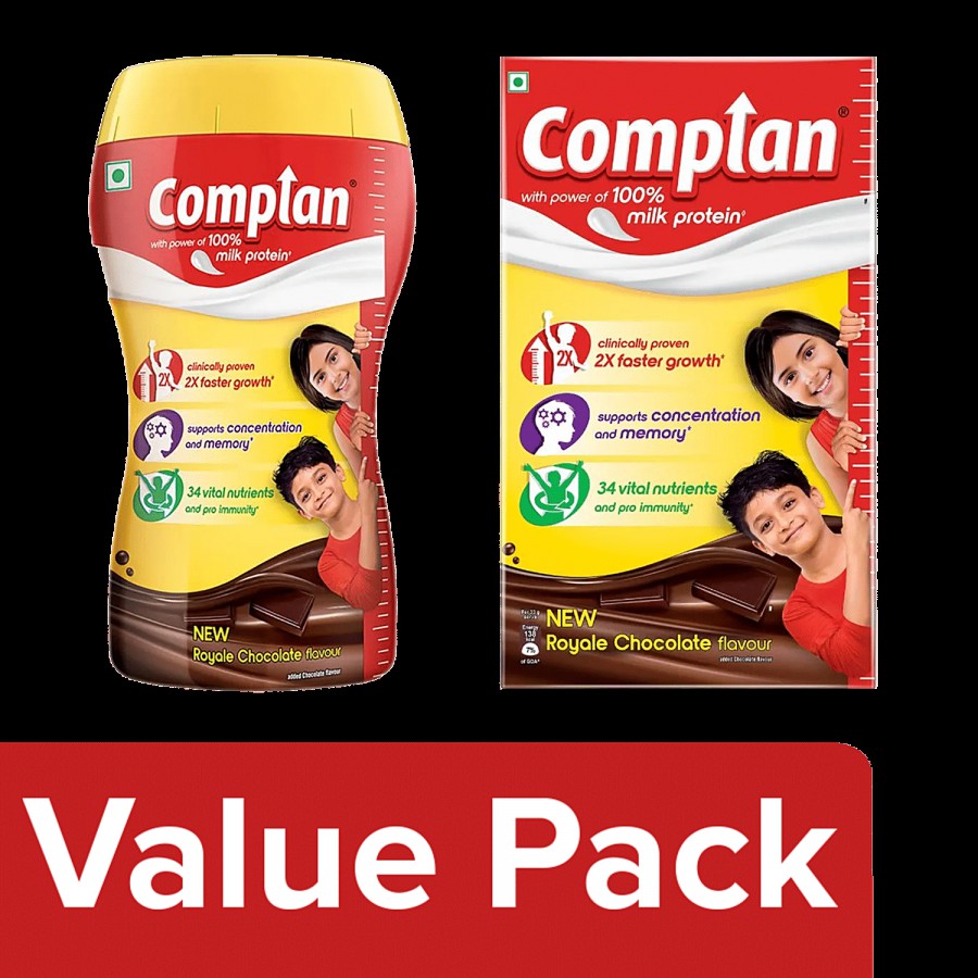 Complan Nutrition Drink - Chocolate Flavour 1 Kg + Chocolate Flavour-Jar 500 g