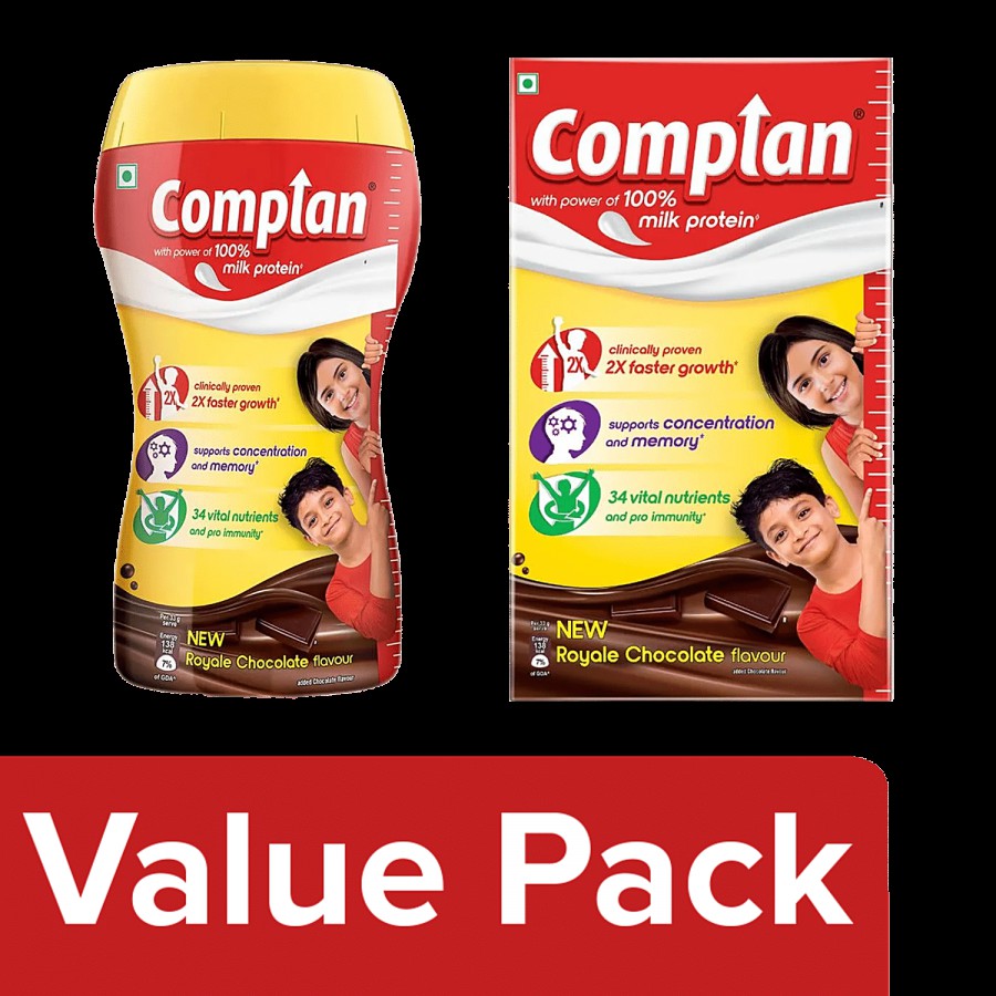 Complan Nutrition Drink - Chocolate Flavour 1 Kg + Chocolate Flavour-Refill 1 Kg