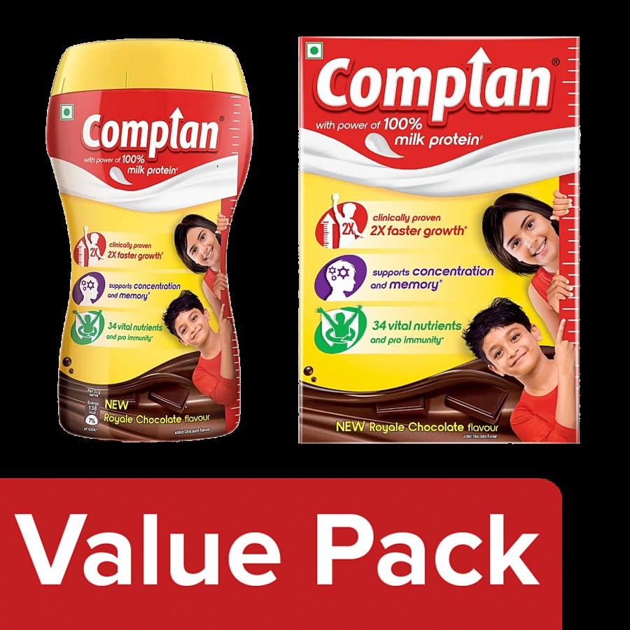 Complan Nutrition Drink - Chocolate Flavour 1 Kg + Chocolate Flavour-Refill 500 g