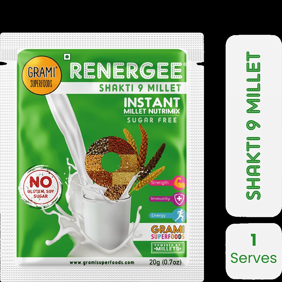 GRAMI SUPERFOODS Renergee Shakti 9 Millet Instant Nutrimix - Gluten Free