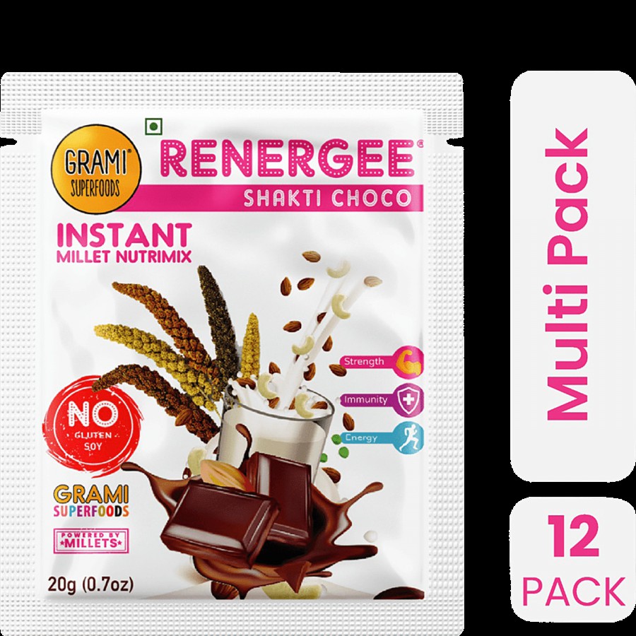 GRAMI SUPERFOODS Renergee Shakti Choco Instant Millet Nutrimix - Gluten Free