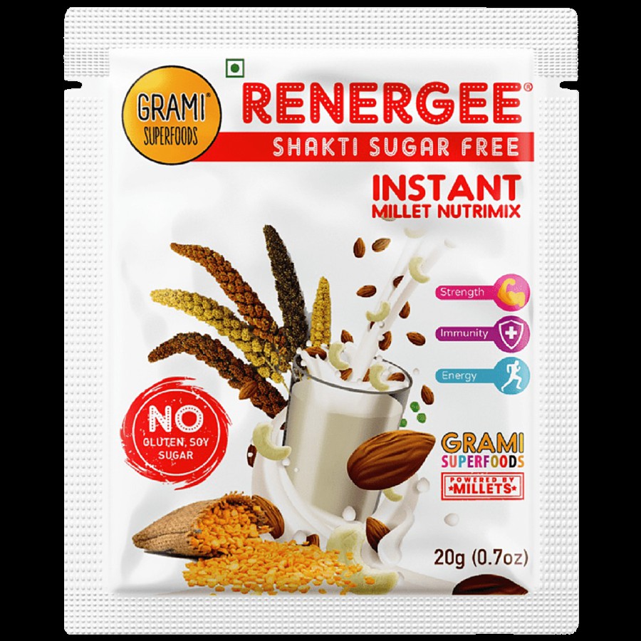 GRAMI SUPERFOODS Renergee Shakti Sugar Free Instant Millet Nutrimix - Gluten Free