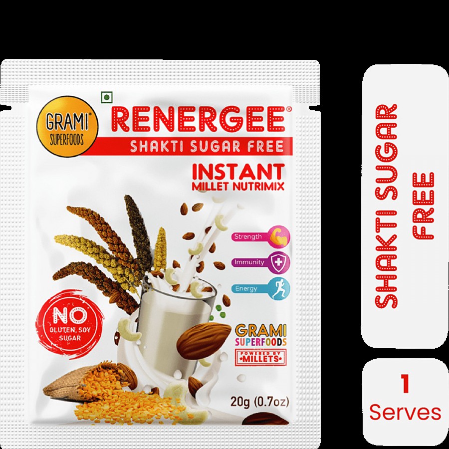 GRAMI SUPERFOODS Renergee Shakti Sugar Free Instant Millet Nutrimix - Gluten Free