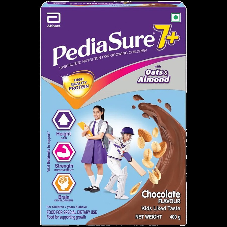 Pediasure 7+ Specialized Nutrition Drink Powder With Oats & Almonds - Chocolate Flavour