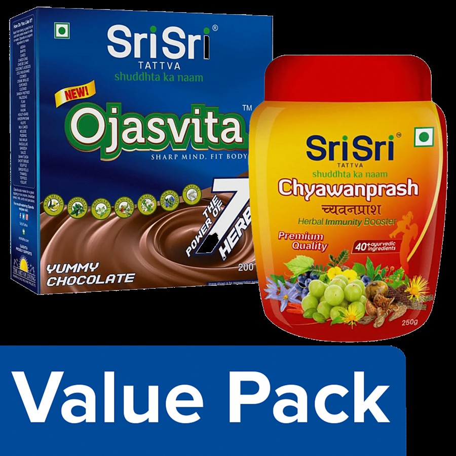 Sri Sri Tattva Morning Family Nutrition - Choc. Ojasvita + Chyawanprash