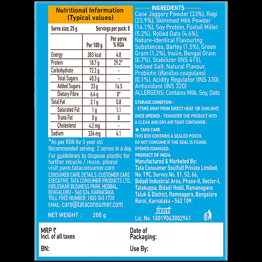 Tata Soulfull Nutri Drink+ For Kids - With Millets