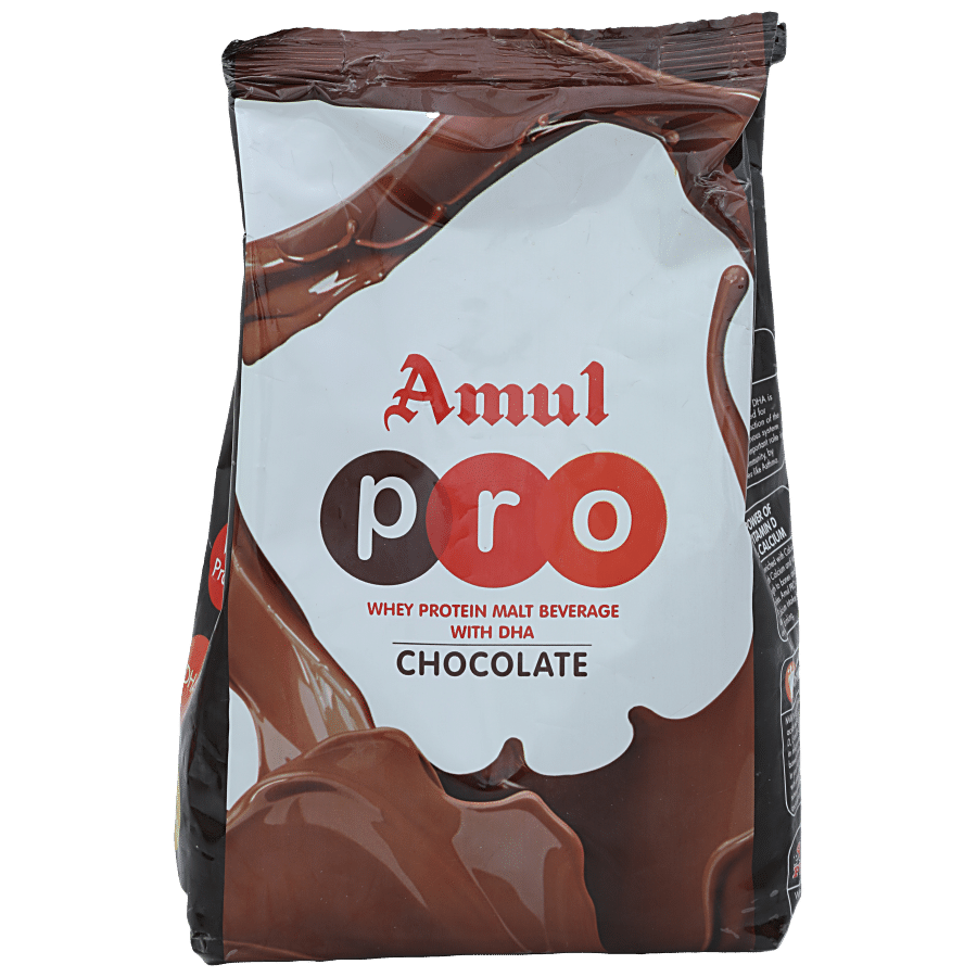 Amul Pro Whey Protein - Malt Beverage Nutrition Drink With DHA & Chocolate