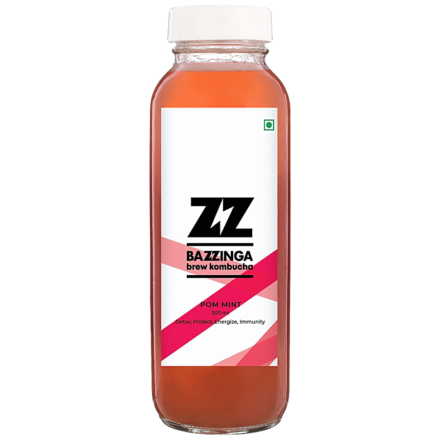 Bazzinga Brew Kombucha Pom Mint - For Strong Immunity