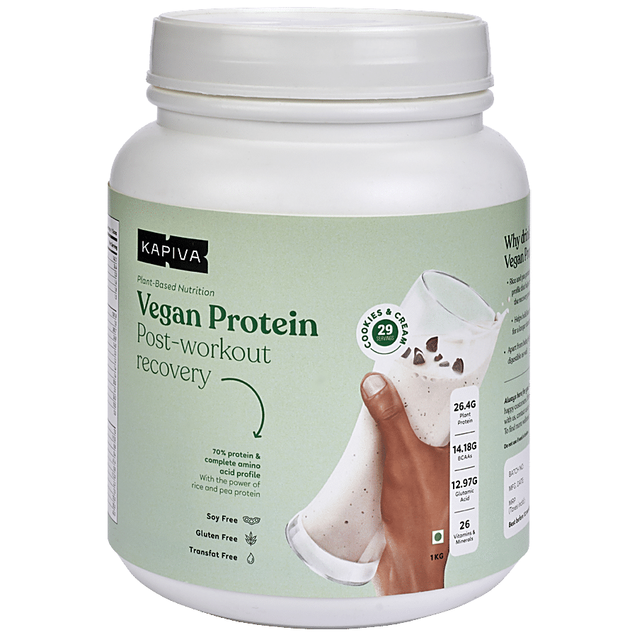 Kapiva Ayurveda Vegan Protein 100% Plant-Based Nutrition - Cookies & Cream