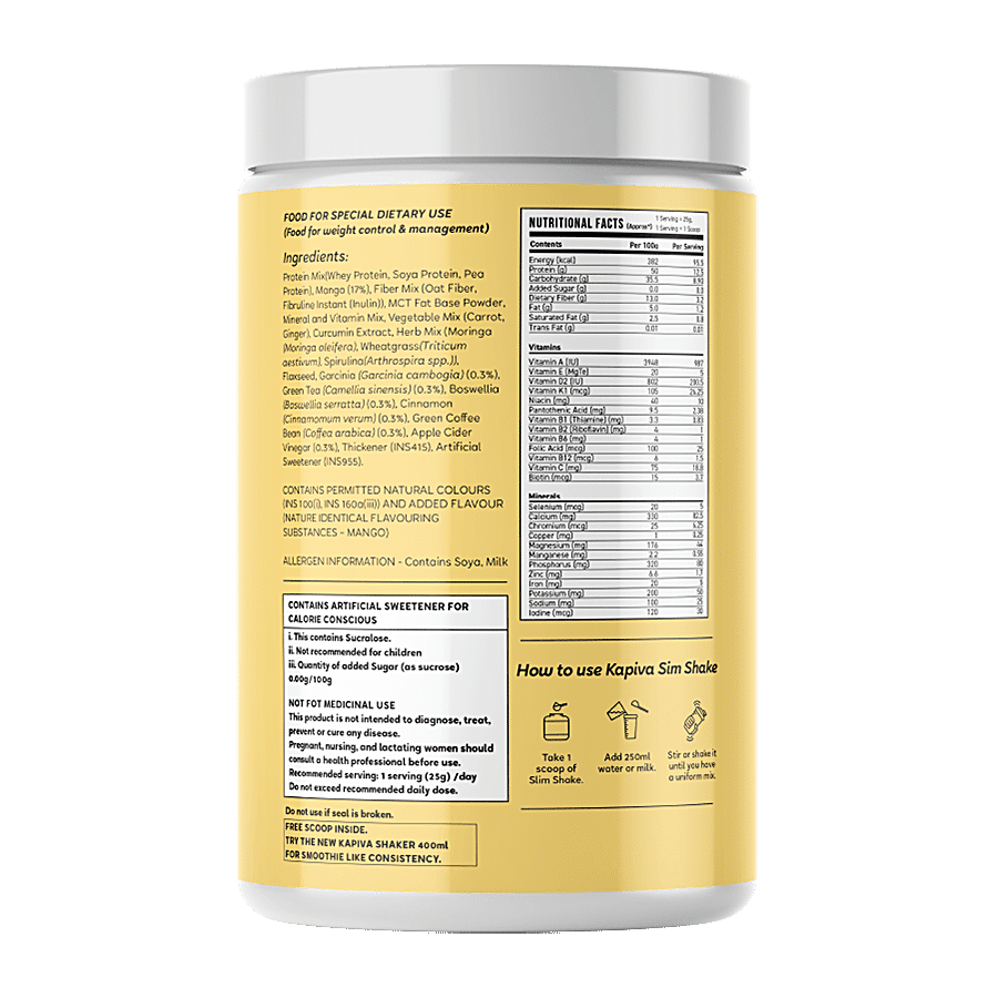 Kapiva Mango Slim Shake - Weight Control Powered By Ayurveda