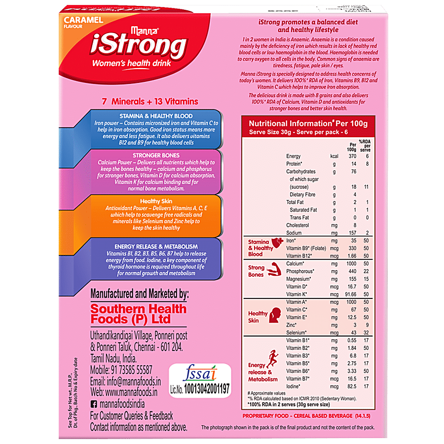 Manna Istrong Womens Nutrition Drink - Fortified With Iron