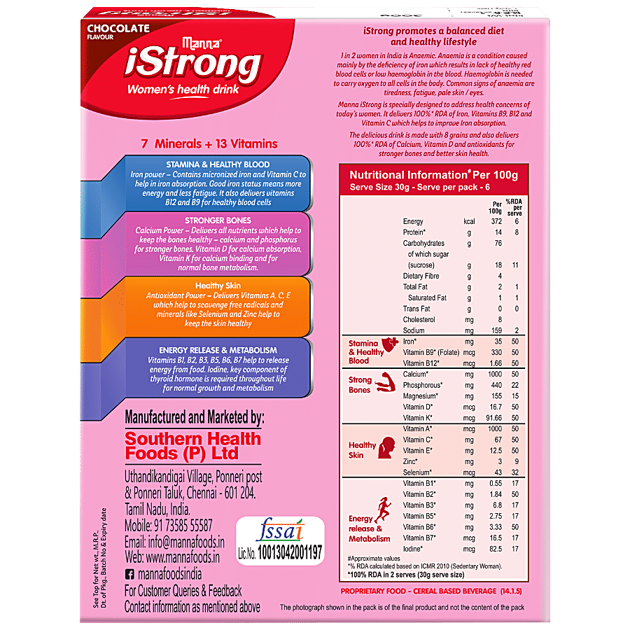 Manna Istrong Womens Nutrition Drink - Fortified With Iron