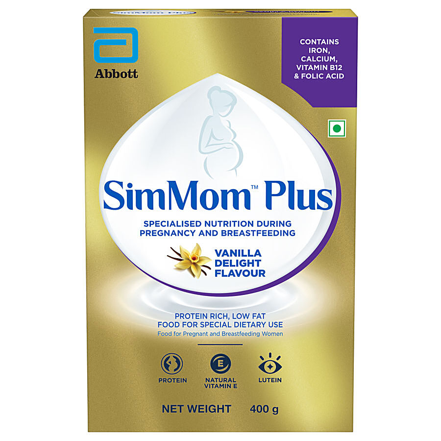 SimMom Iq+ Maternal Nutrition Drink For Pregnancy & Post-Pregnancy - Vanilla Delight Flavour