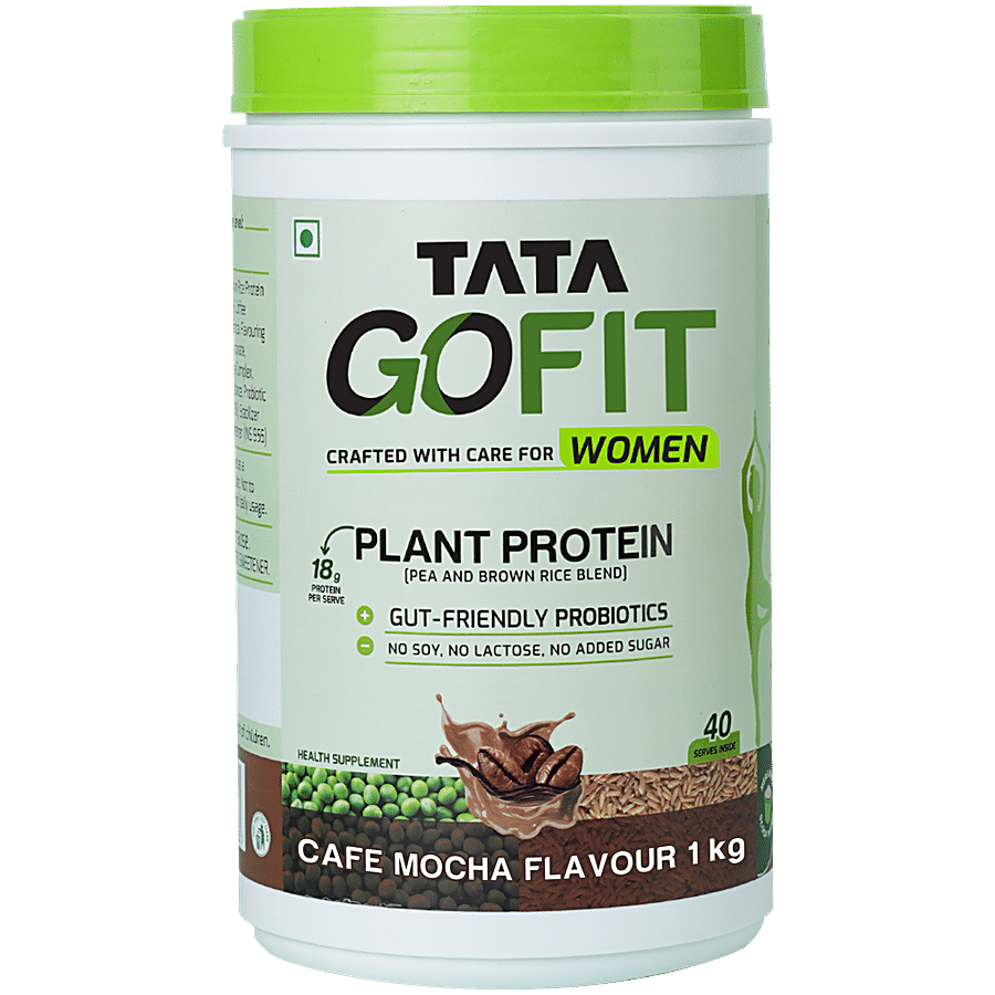 Tata GoFit Plant Protein Powder - Cafe Mocha Flavour For Women