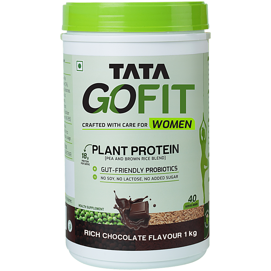 Tata GoFit Plant Protein Powder - Rich Chocolate Flavour For Women