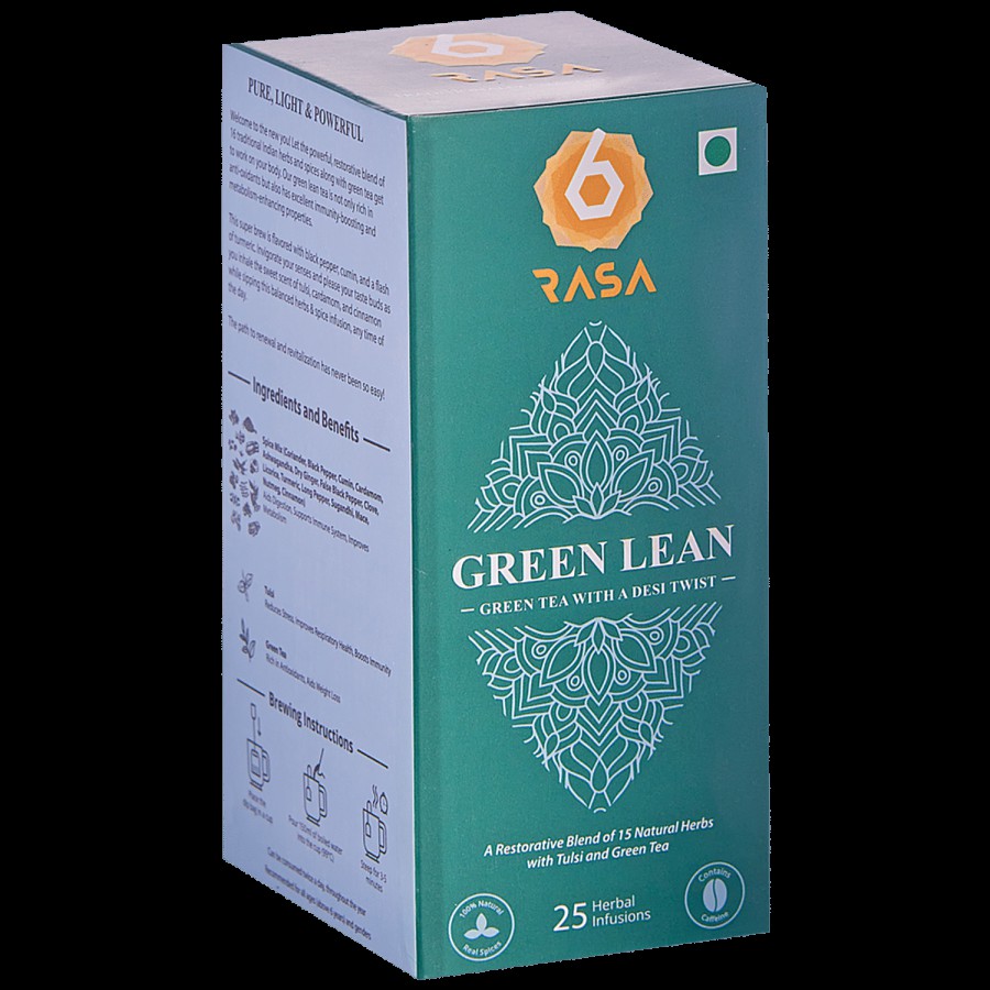 6rasa Green Lean Tea Bags - 100% Natural