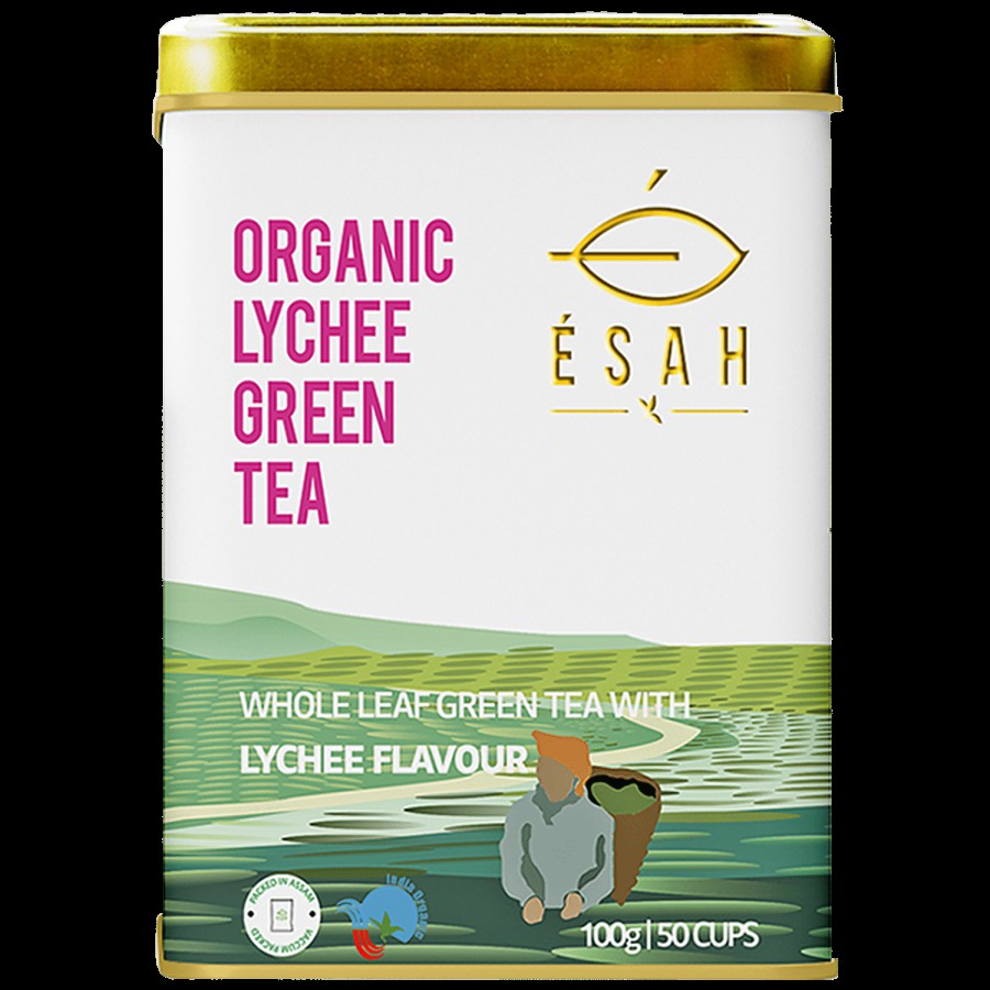 Esah Tea Organic Lychee Green Tea - 100% Natural