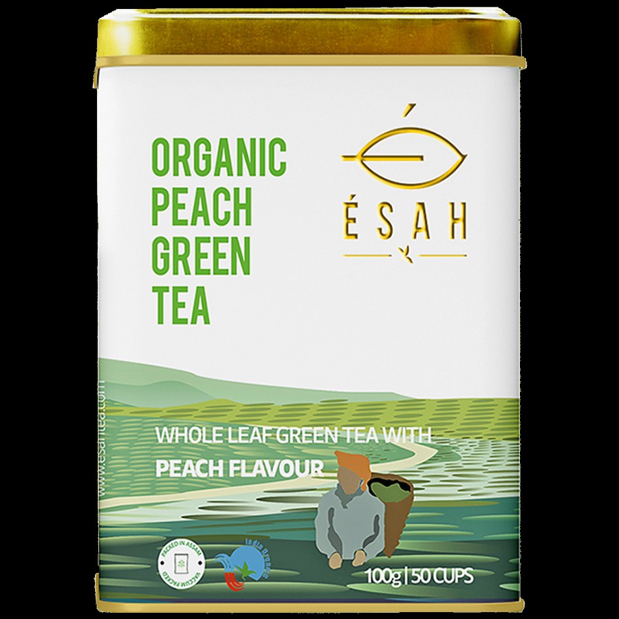 Esah Tea Organic Peach Green Tea - 100% Natural