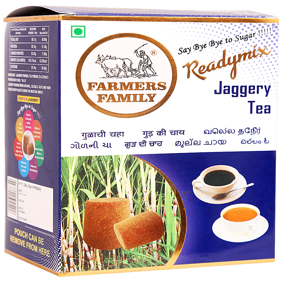 Farmers Family Ready Mix Jaggery Tea - Purifies Blood & Improves Digestion