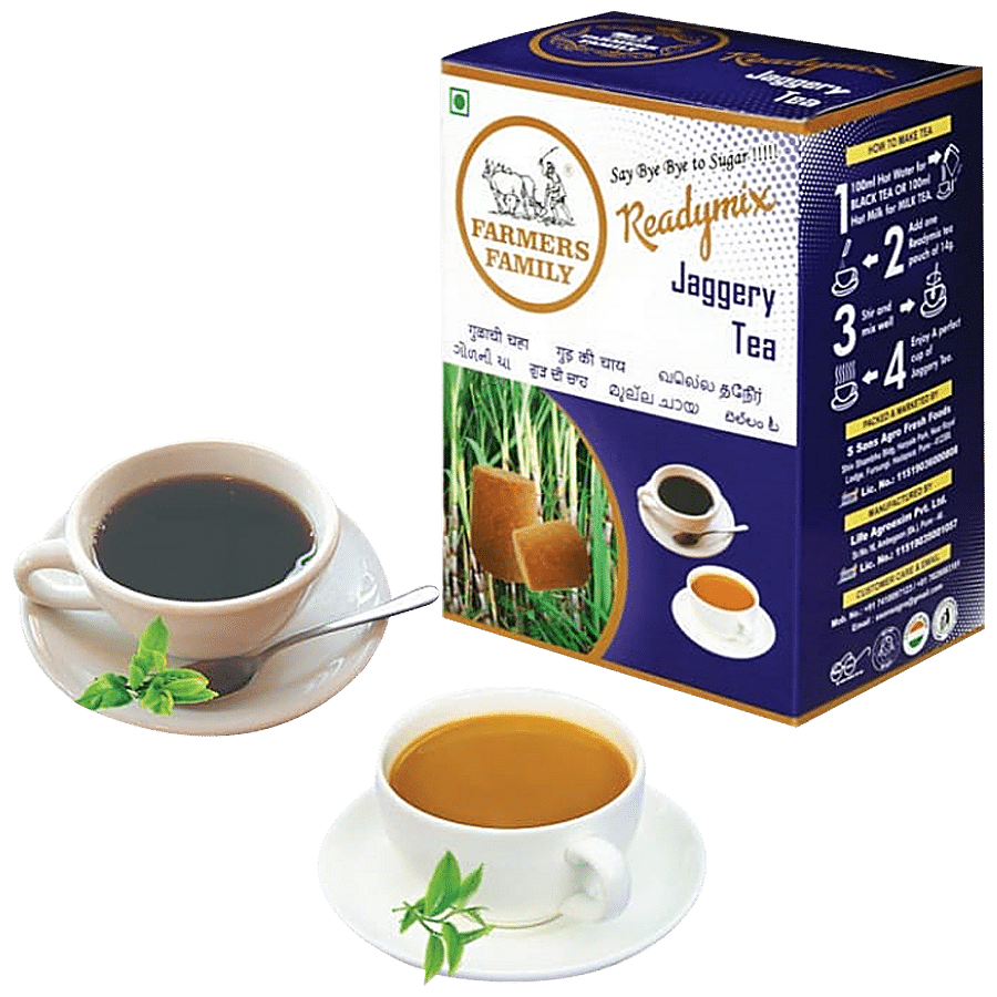 Farmers Family Ready Mix Jaggery Tea - Purifies Blood & Improves Digestion