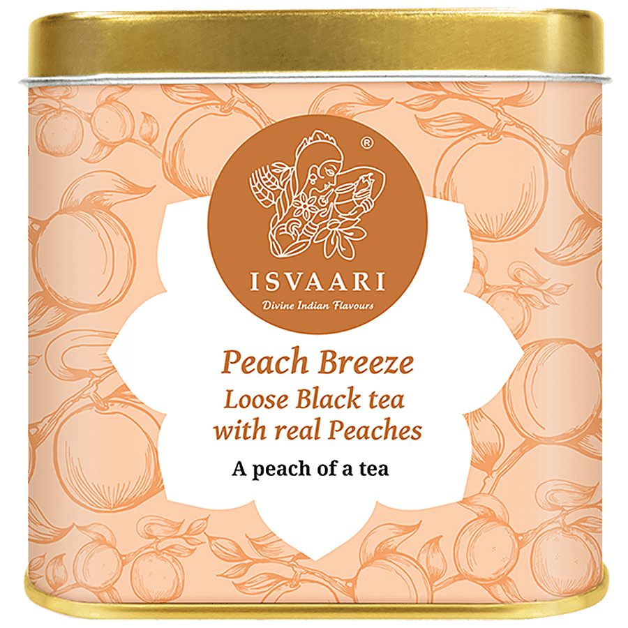 Isvaari Peach Breeze Loose Black Tea with Real Peaches