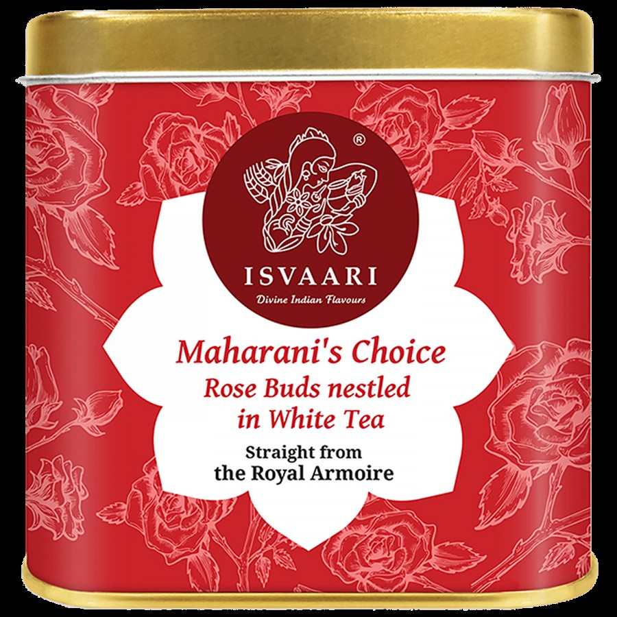 Isvaari Maharani's Choice Rose Buds Nestled White Delight Herbal Tea