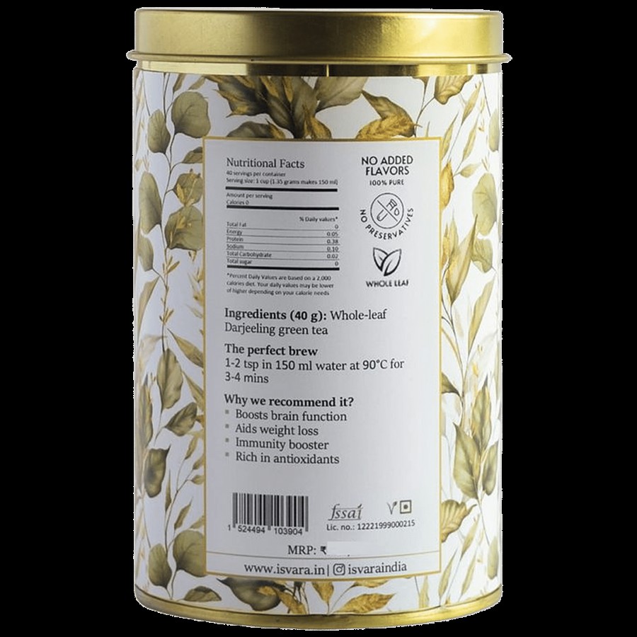 Isvara Darjeeling Whole Leaf Green Tea