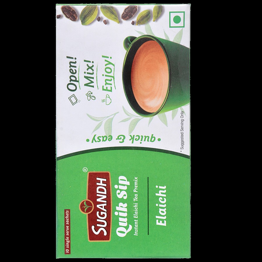 SUGANDH Quik Sip Instant Elaichi Tea Premix - Open Mix & Enjoy