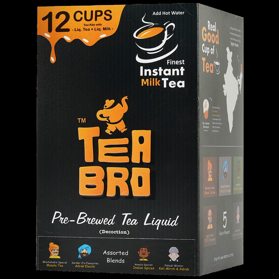 Tea Bro  Pre-brewed Tea Liquid/Decoction - 4 Assorted Flavours)