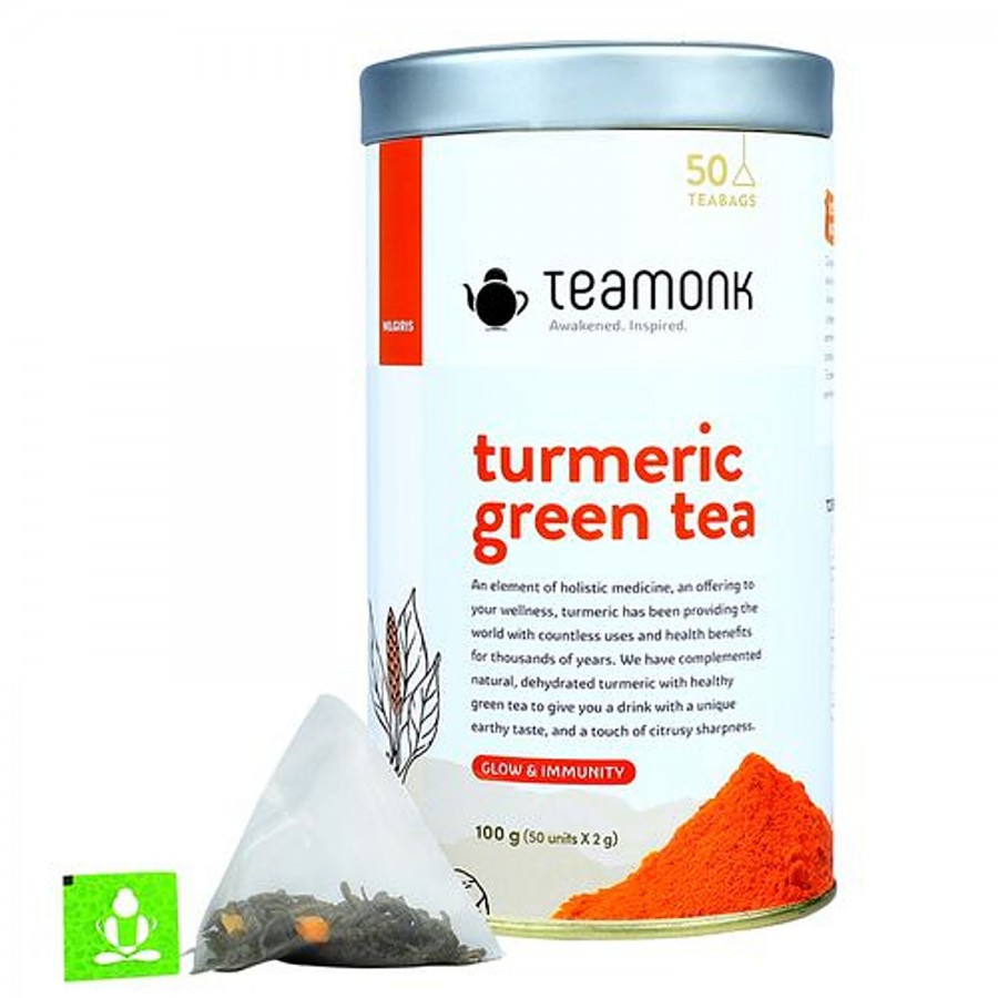 Teamonk Turmeric Green Tea - Provides Glowing Skin & Boosts Immunity