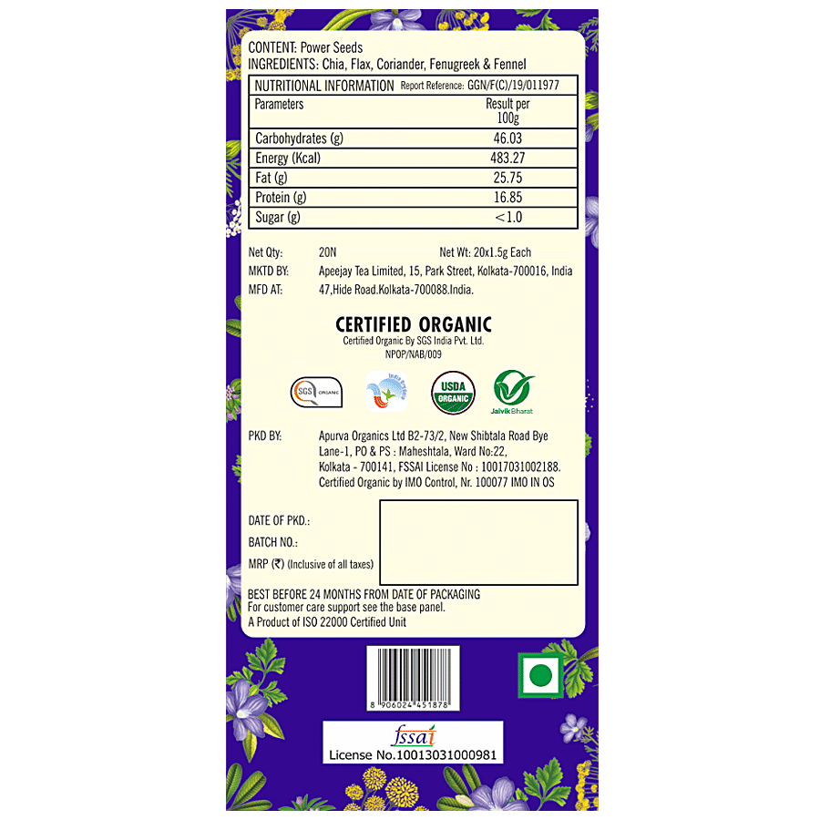 Typhoo Digestive Power Seeds Organic Tea