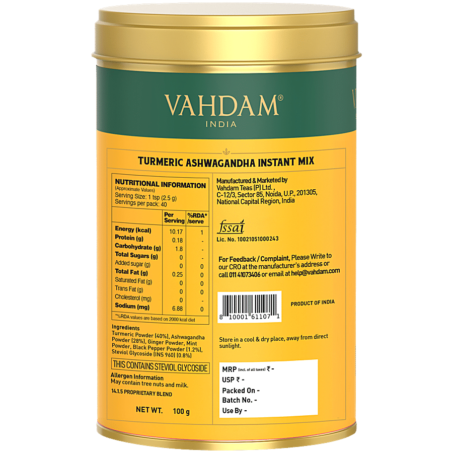 Vahdam  Turmeric Ashwagandha Instant Mix