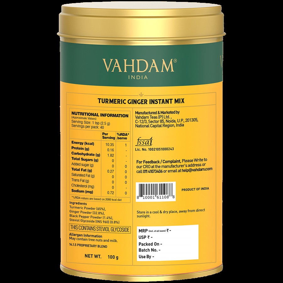 Vahdam Turmeric Ginger Instant Mix