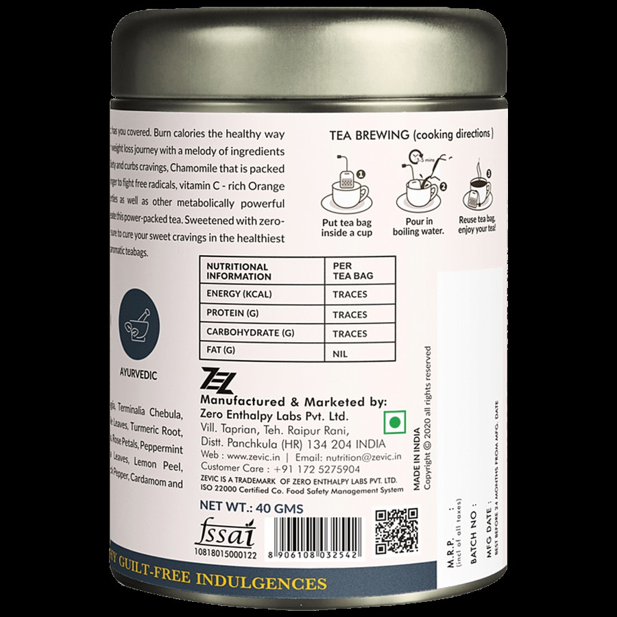 Zevic Herbal Slimming Green Tea - With Garcinia Cambogia