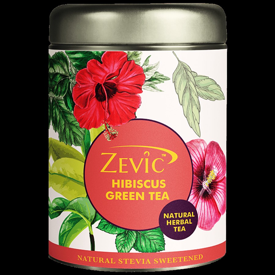 Zevic Hibiscus Herbal Green Tea - With Peppermint