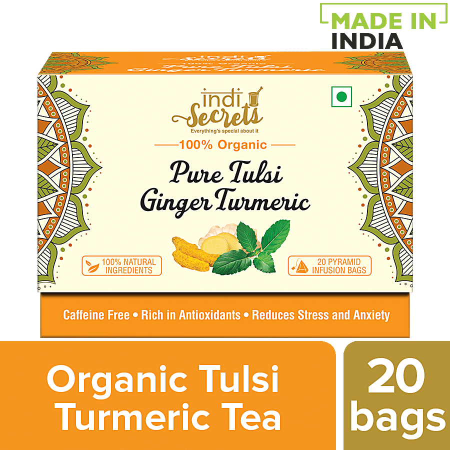 indiSecrets Organic Tea - Tulsi Ginger & Turmeric