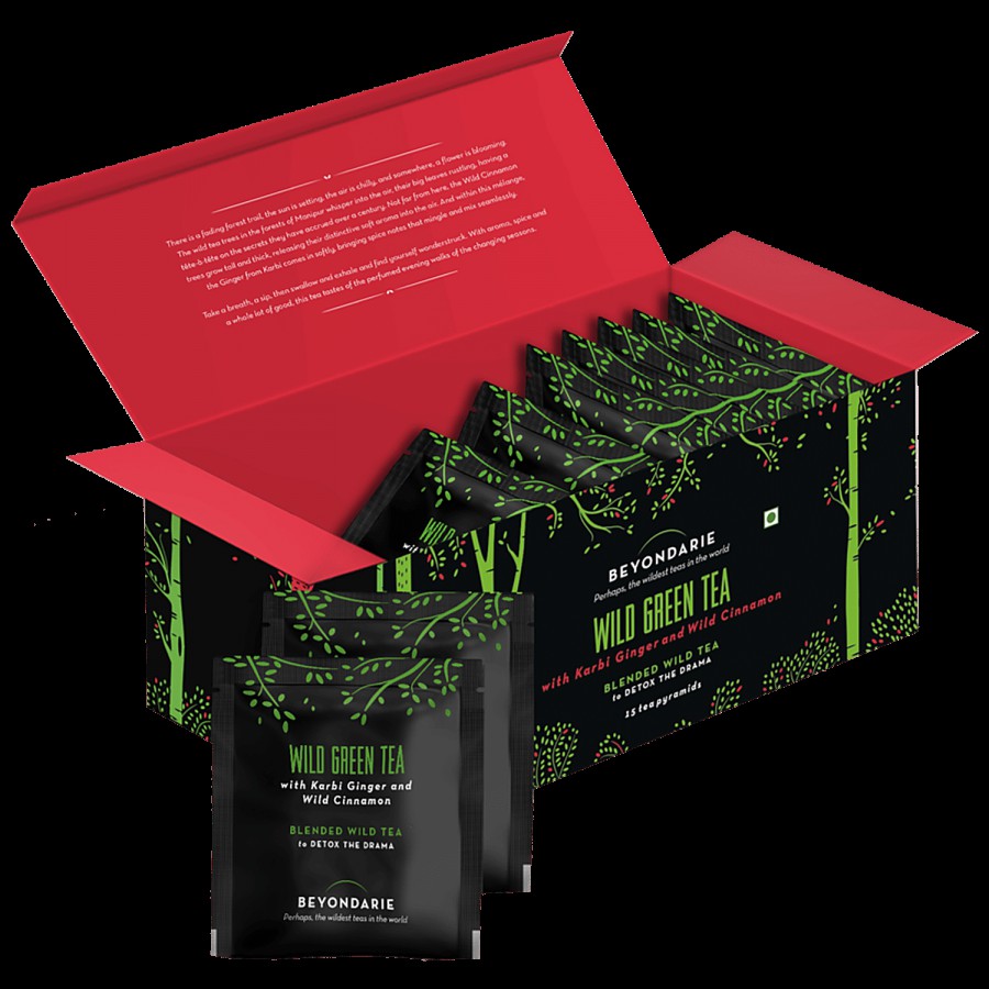 Beyondarie Wild Green Tea With Karbi Ginger & Wild Cinnamon - Rich In Antioxidants