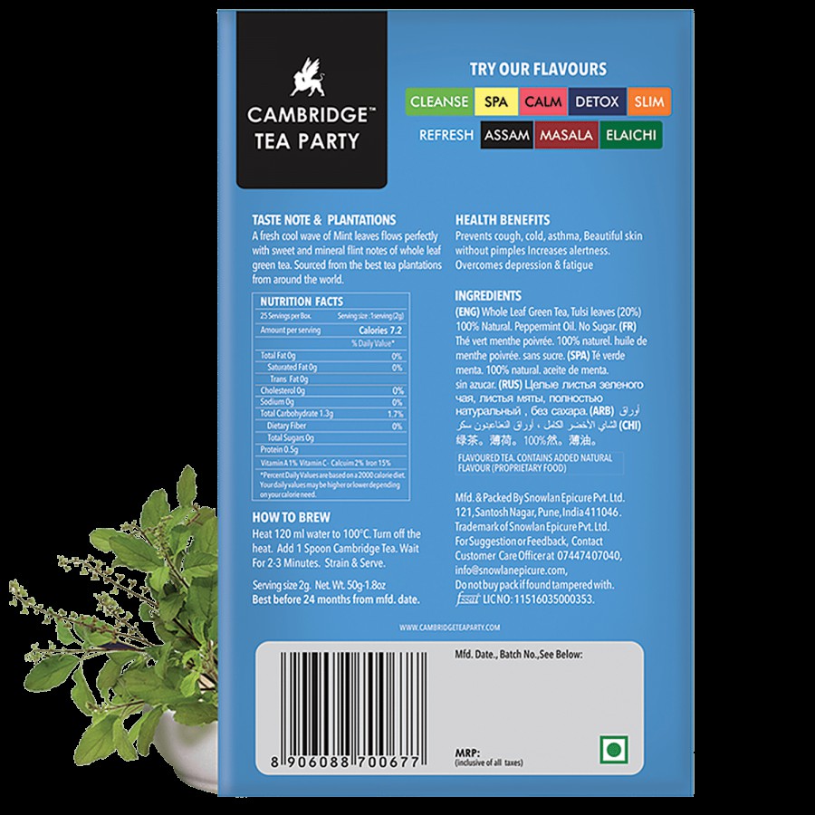 Cambridge Tea Party Refresh - Tulsi Mint Green Tea