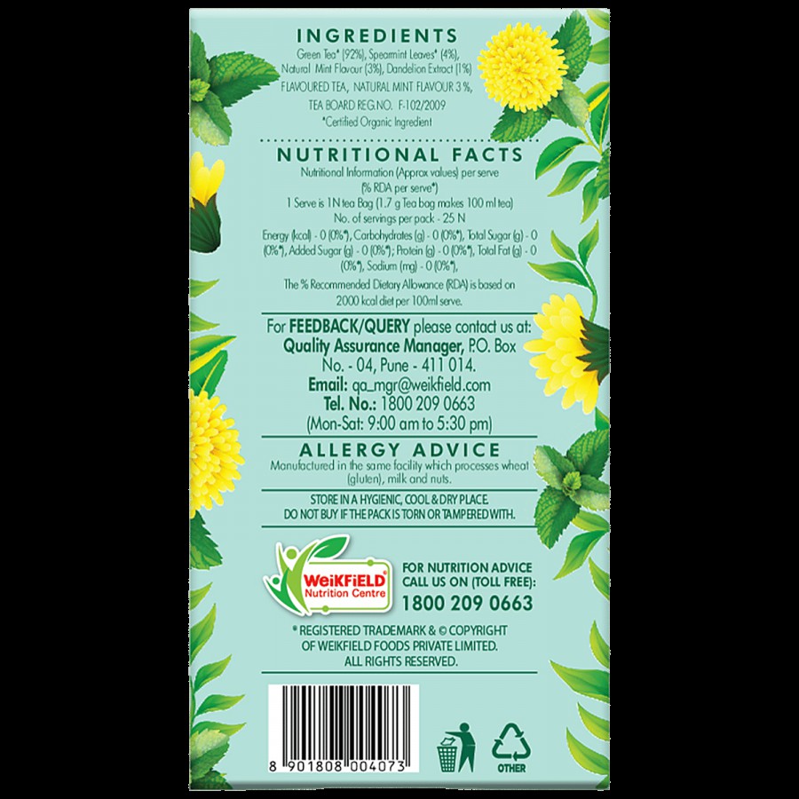 Eco Valley  Organic Green Tea - Dandelion Mint