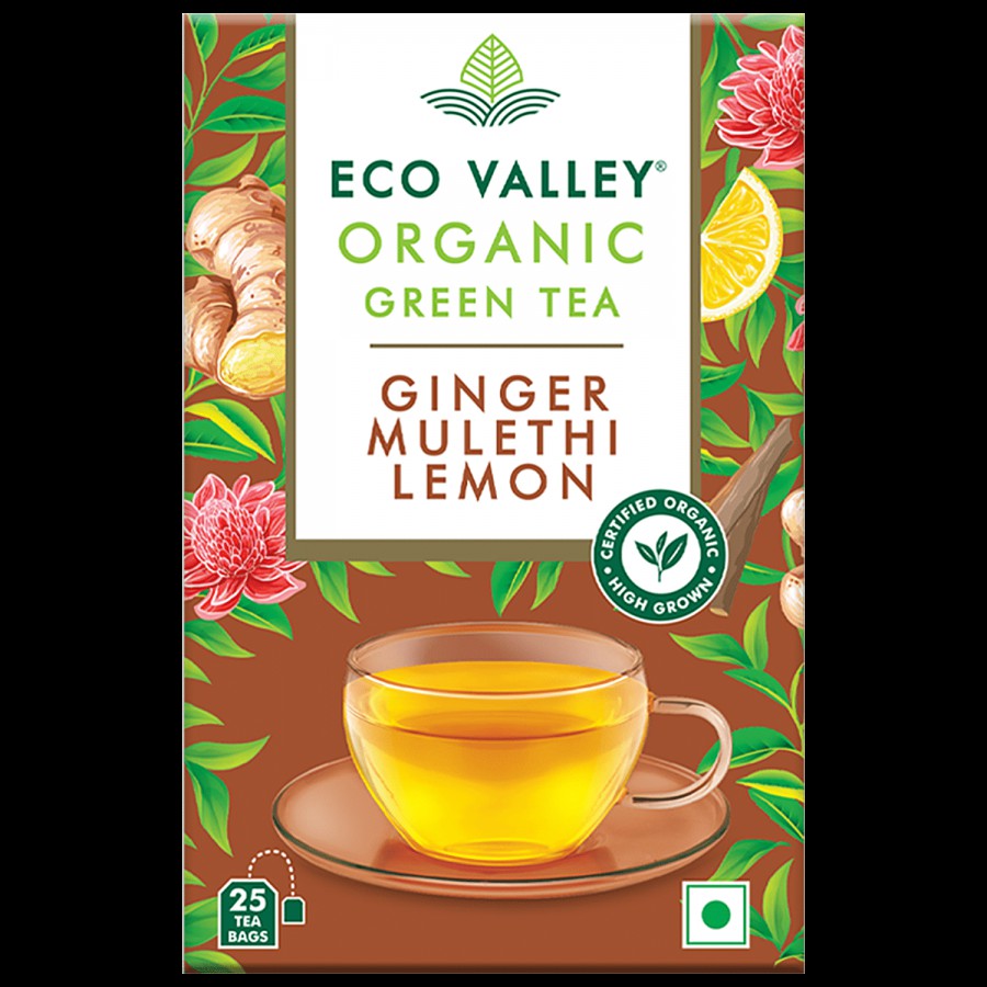 Eco Valley  Organic Green Tea - Ginger