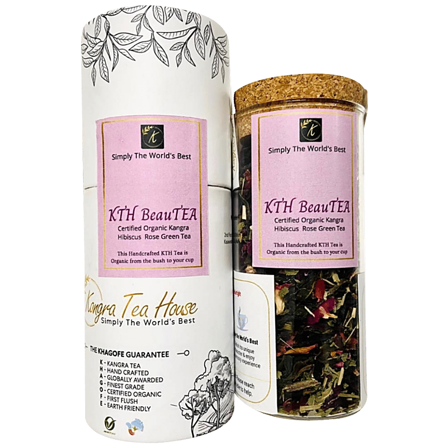 Kangra Tea House Beau Tea - Certified Organic Hibiscus Rose Green Tea