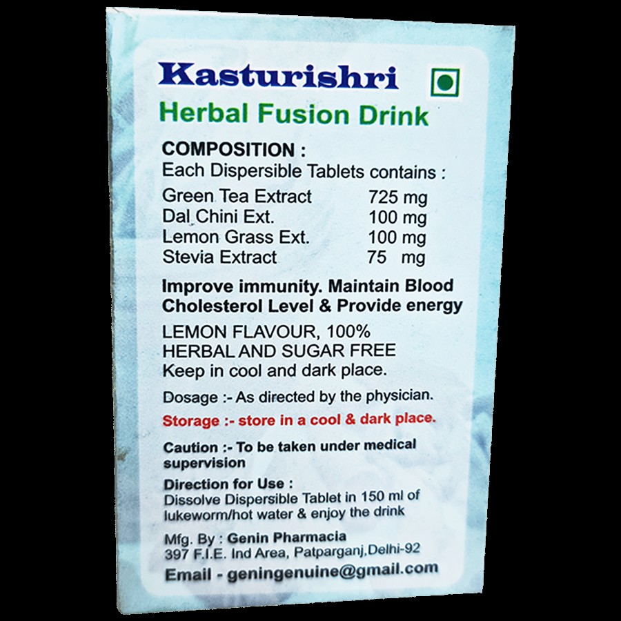 Kasturishri Herbal Fusion Drink Tablets - Green Tea