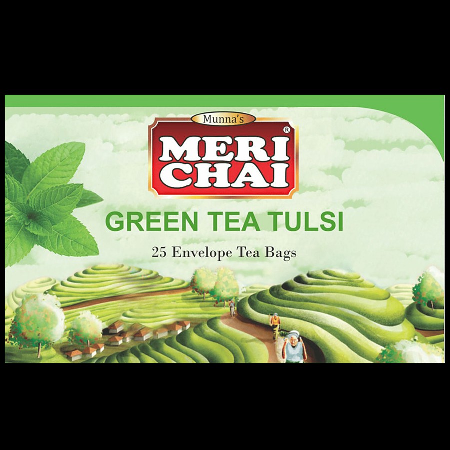 Meri Chai Green Tea Tulsi Tea - With Holy Basil