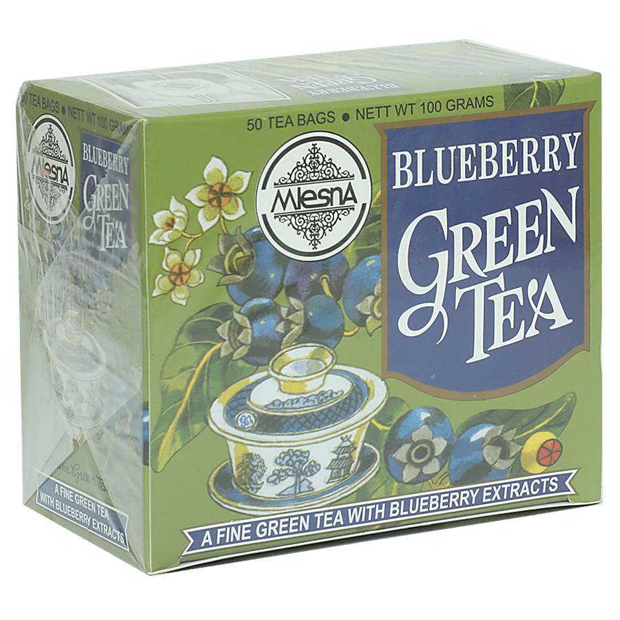 Mlesna Flavored Green Tea Bags - Blueberry