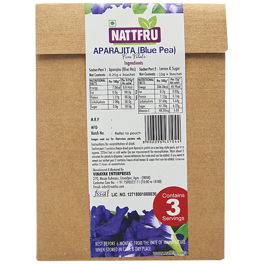 Nattfru Herbal Aparajita Tea Powder - Blue Pea Pure Petals