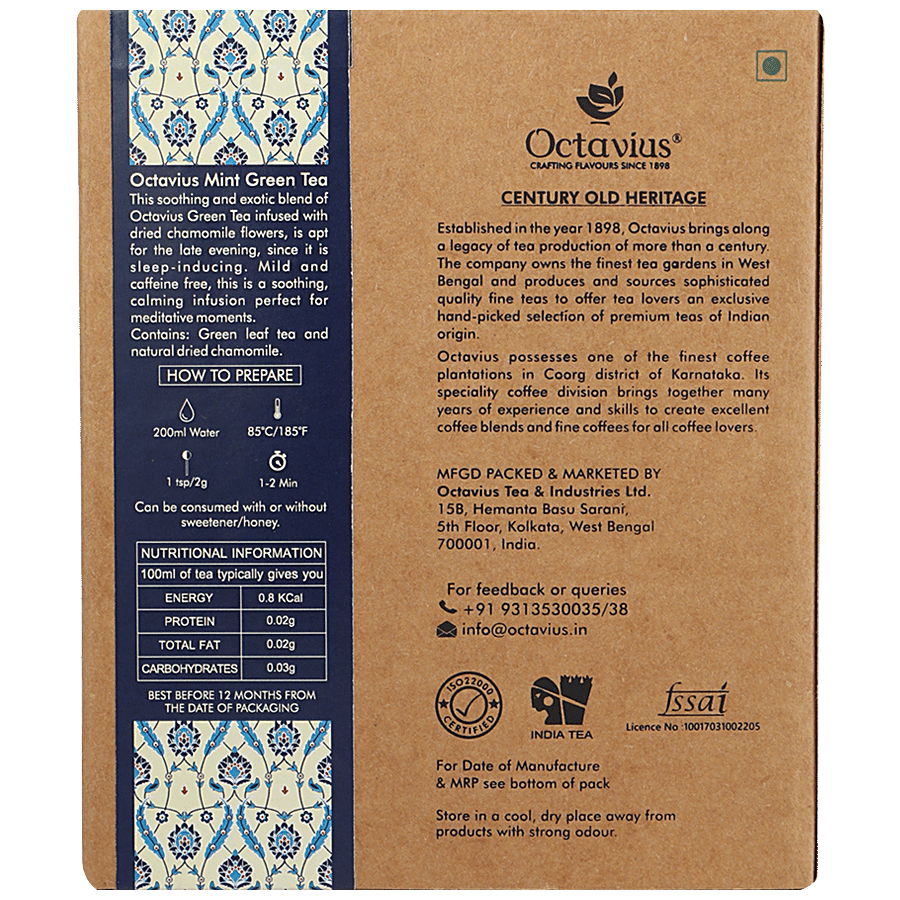 Octavius Mint Loose Leaf Green Tea - Exotic Blend