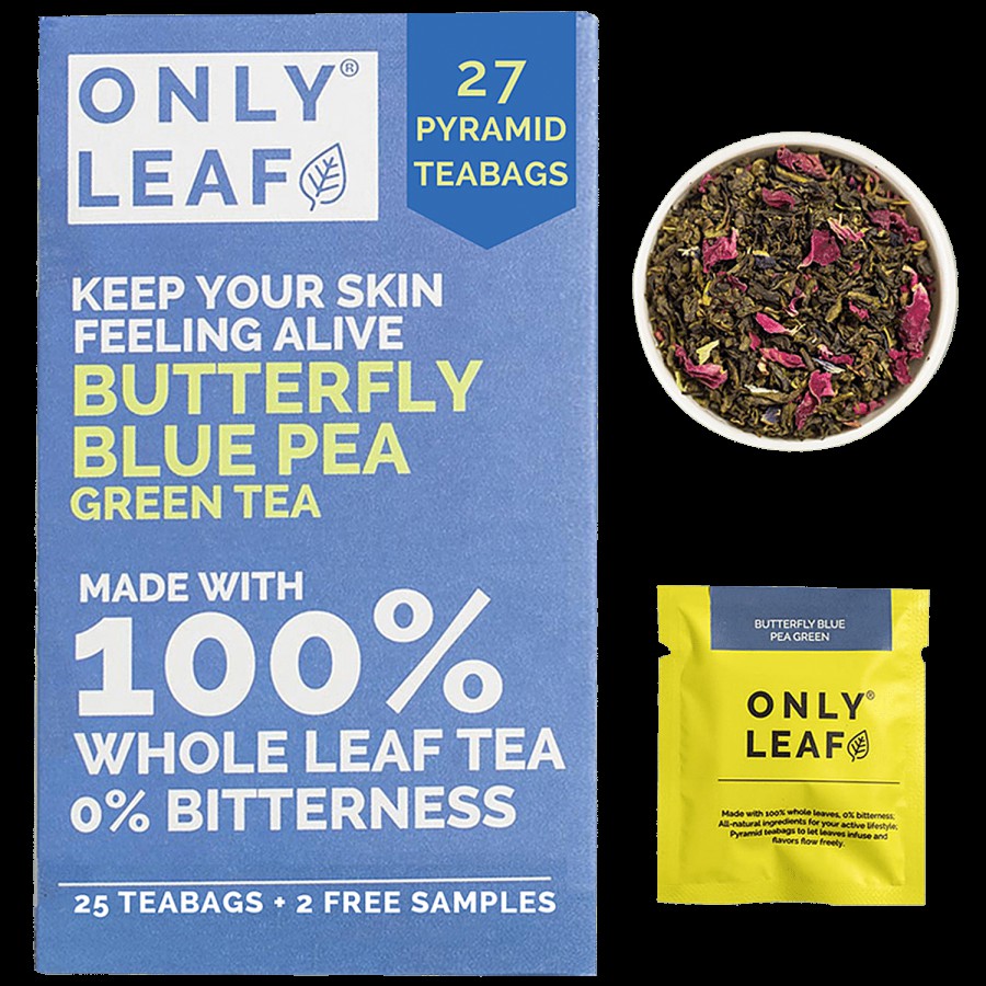 Onlyleaf Butterfly Blue Pea Green Tea - 100% Whole Leaf